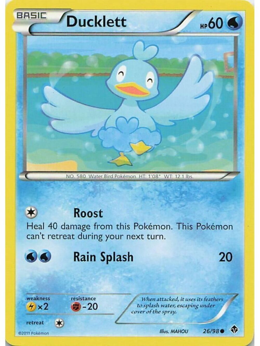 Common Pokemon TCG 2011 Ducklett NM EPO